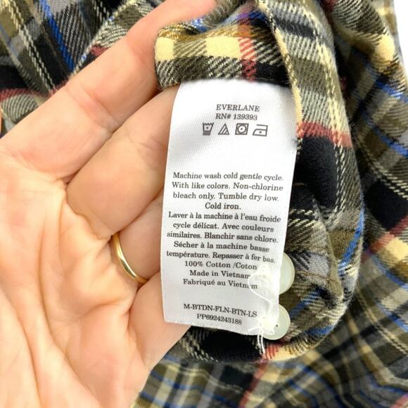 Everlane The Brushed Flannel Shirt Beech Plaid Size Large NWT $90 MSRP - Picture 6 of 7
